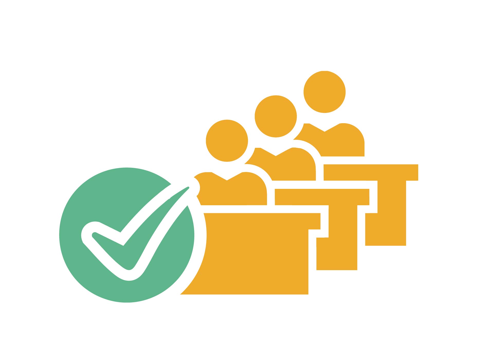 Icona di famiglia con segno di spunta verde, simbolo dei vantaggi delle convenzioni familiari